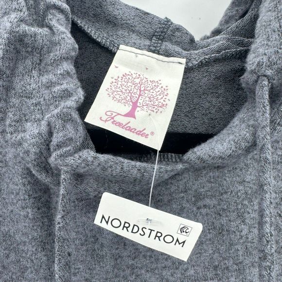 FREELOADER Nordstrom Brushed Hacci Long Sleeve Hoodie in Charcoal size S NWOT - Picture 4 of 8